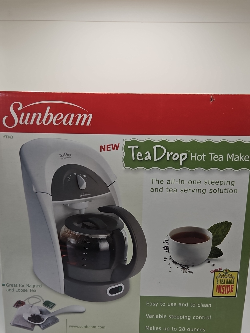 Sunbeam Tea Drop Hot Tea Maker New